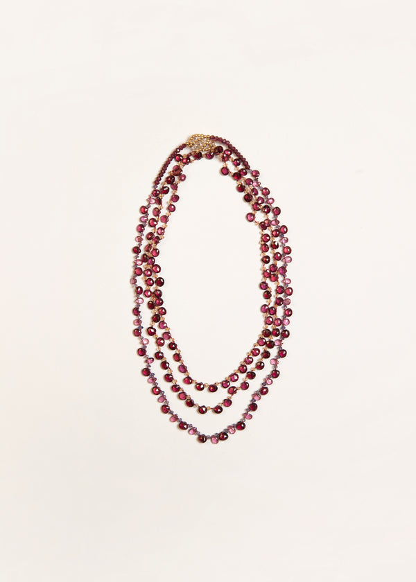 Faceted Drop Garnet Necklace